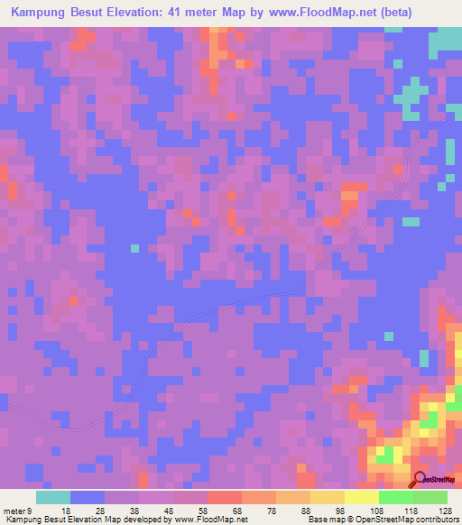 Kampung Besut,Malaysia Elevation Map