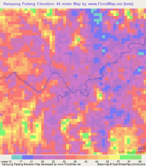 Kampung Padang,Malaysia Elevation Map