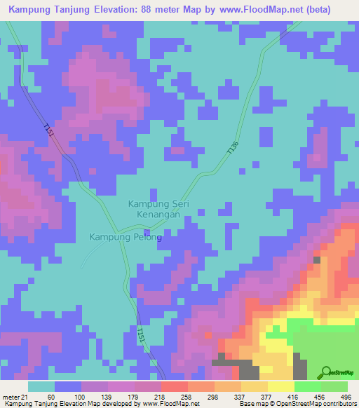 Kampung Tanjung,Malaysia Elevation Map