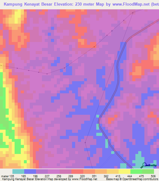 Kampung Kenayat Besar,Malaysia Elevation Map