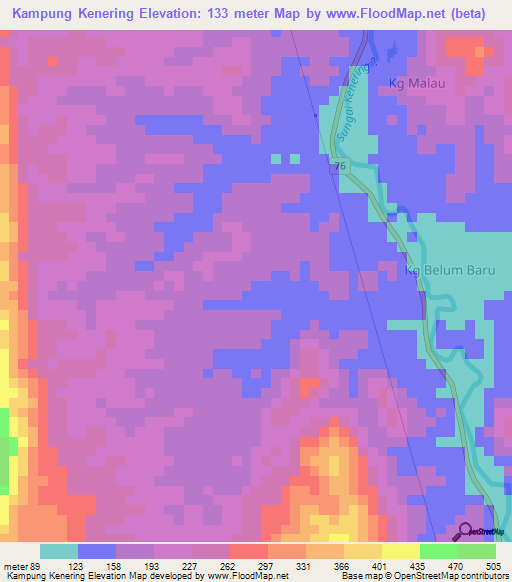 Kampung Kenering,Malaysia Elevation Map