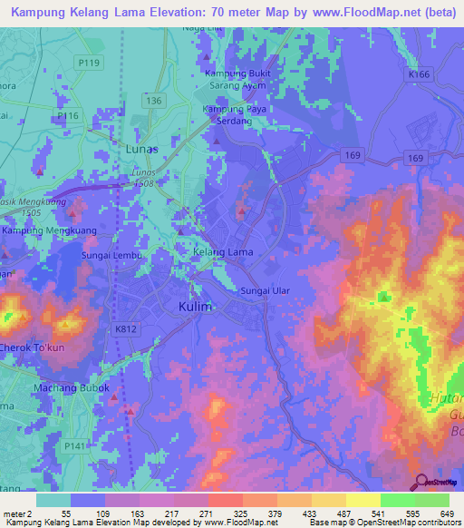 Kampung Kelang Lama,Malaysia Elevation Map