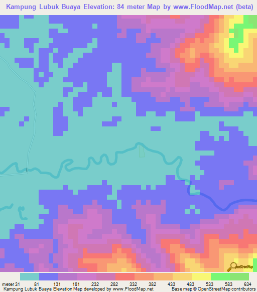 Kampung Lubuk Buaya,Malaysia Elevation Map