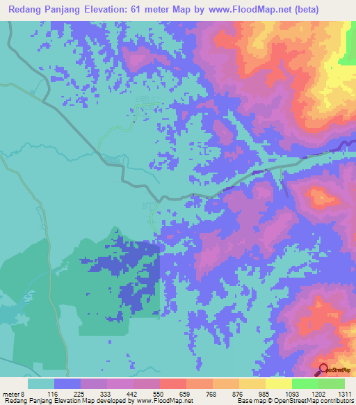 Redang Panjang,Malaysia Elevation Map