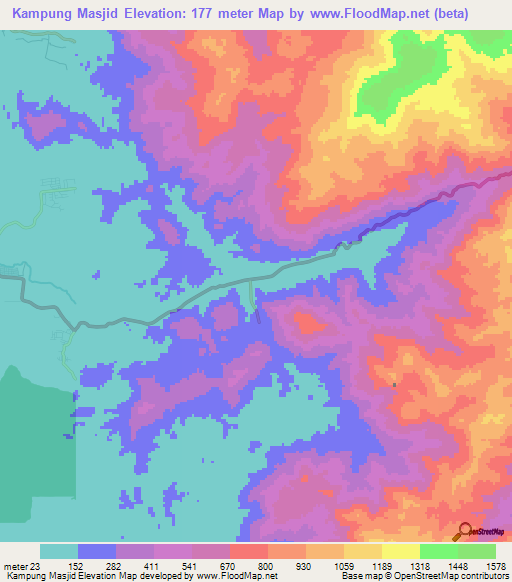 Kampung Masjid,Malaysia Elevation Map
