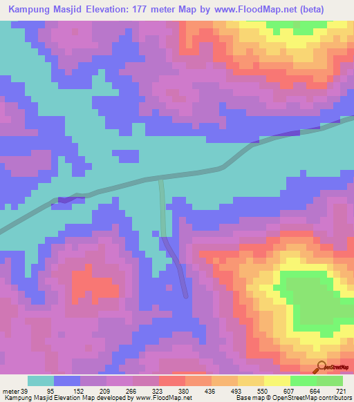 Kampung Masjid,Malaysia Elevation Map