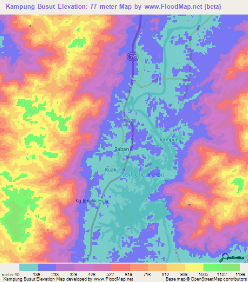 Kampung Busut,Malaysia Elevation Map