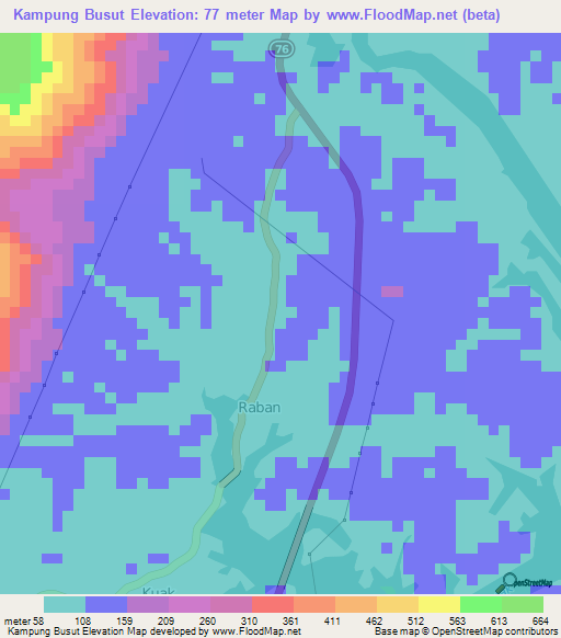 Kampung Busut,Malaysia Elevation Map