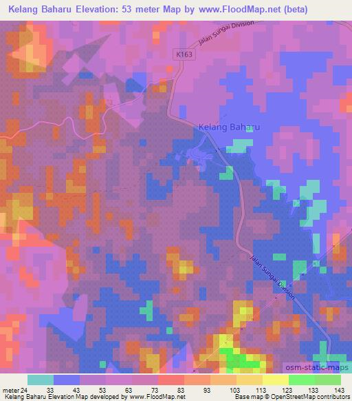 Kelang Baharu,Malaysia Elevation Map