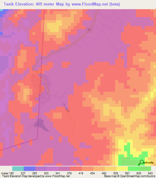 Tasik,Malaysia Elevation Map