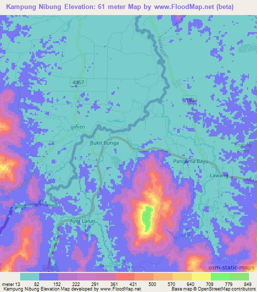 Kampung Nibung,Malaysia Elevation Map