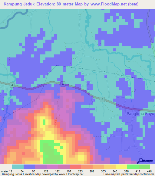 Kampung Jeduk,Malaysia Elevation Map