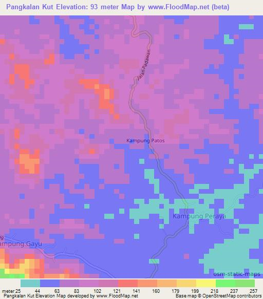 Pangkalan Kut,Malaysia Elevation Map