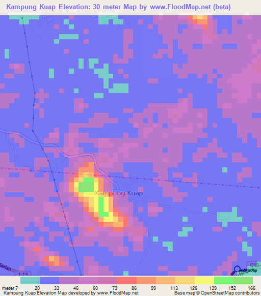 Kampung Kuap,Malaysia Elevation Map