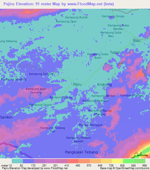 Pejiru,Malaysia Elevation Map