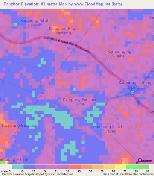 Panchor,Malaysia Elevation Map