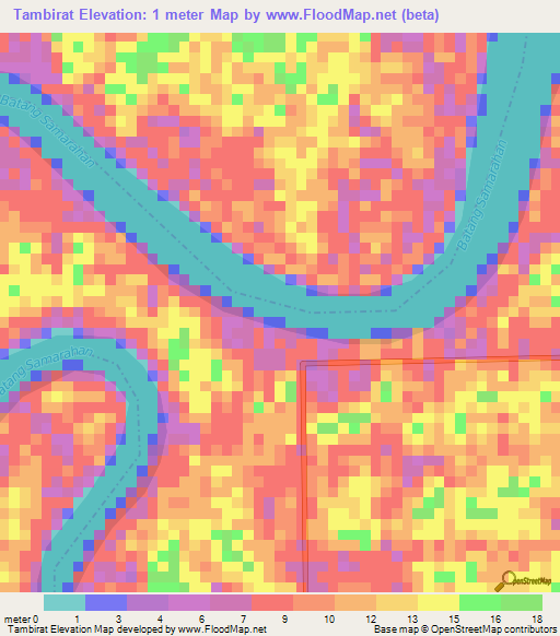 Tambirat,Malaysia Elevation Map