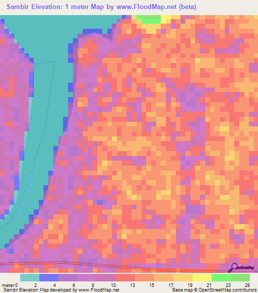 Sambir,Malaysia Elevation Map