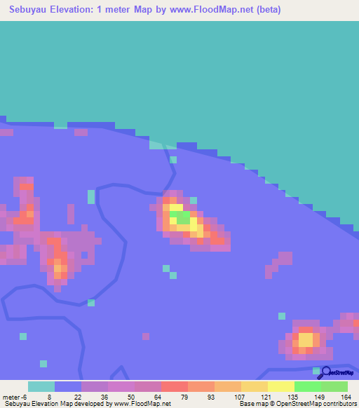 Sebuyau,Malaysia Elevation Map