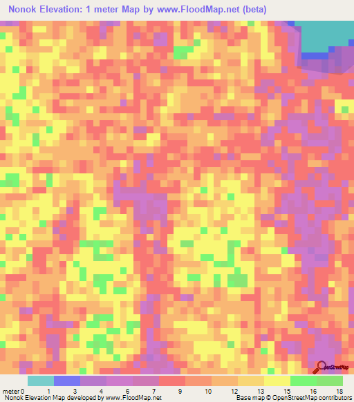 Nonok,Malaysia Elevation Map