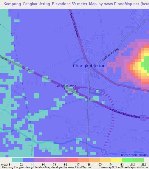 Kampung Cangkat Jering,Malaysia Elevation Map