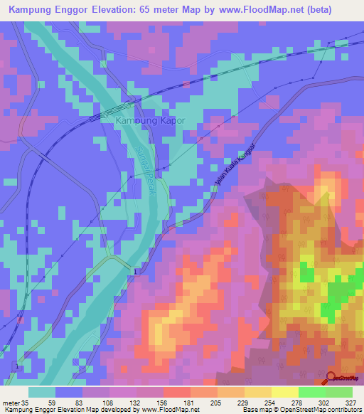Kampung Enggor,Malaysia Elevation Map