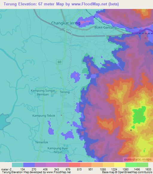 Terung,Malaysia Elevation Map