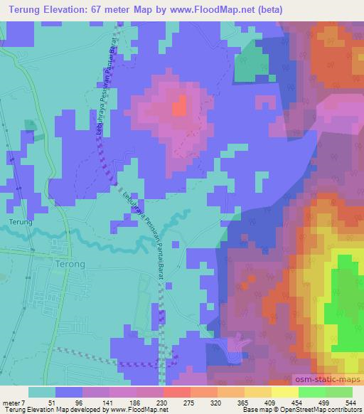 Terung,Malaysia Elevation Map