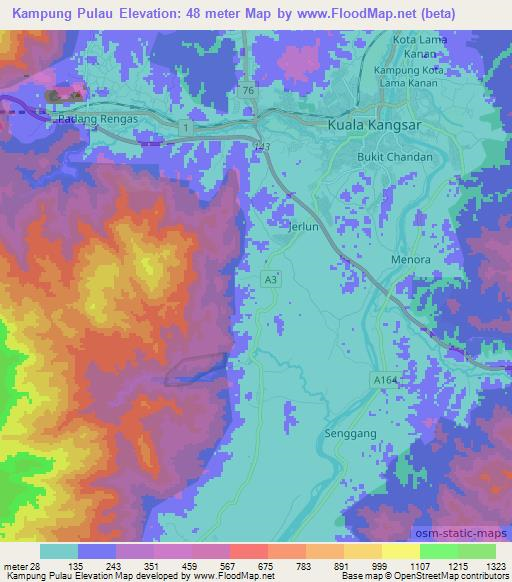 Kampung Pulau,Malaysia Elevation Map