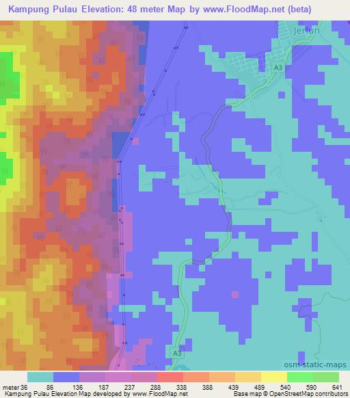 Kampung Pulau,Malaysia Elevation Map