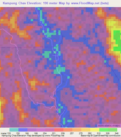 Kampung Chas,Malaysia Elevation Map