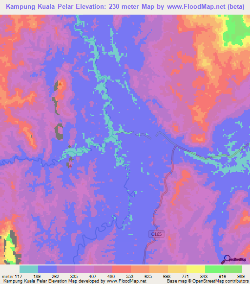 Kampung Kuala Pelar,Malaysia Elevation Map