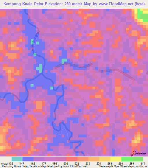 Kampung Kuala Pelar,Malaysia Elevation Map