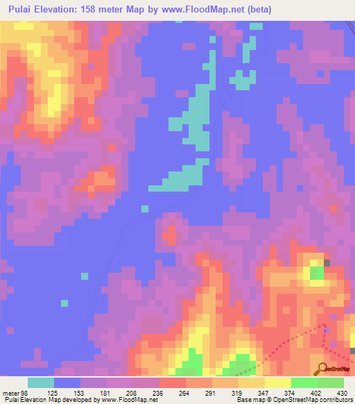 Pulai,Malaysia Elevation Map