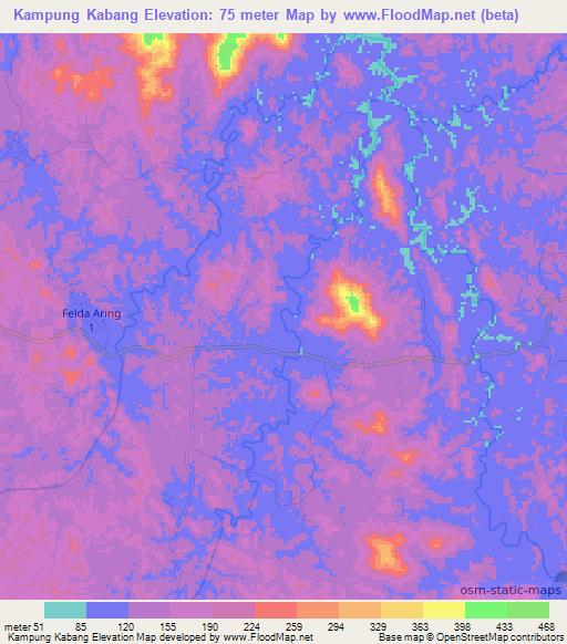 Kampung Kabang,Malaysia Elevation Map