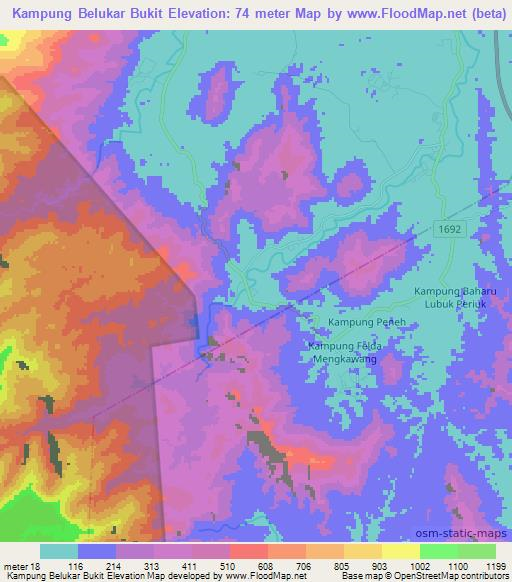 Kampung Belukar Bukit,Malaysia Elevation Map