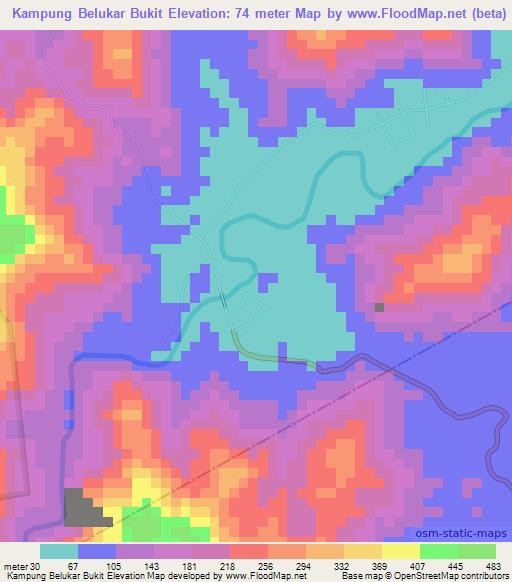 Kampung Belukar Bukit,Malaysia Elevation Map