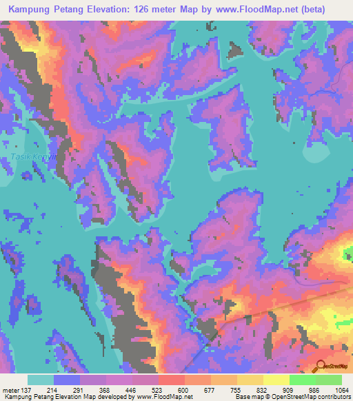 Kampung Petang,Malaysia Elevation Map