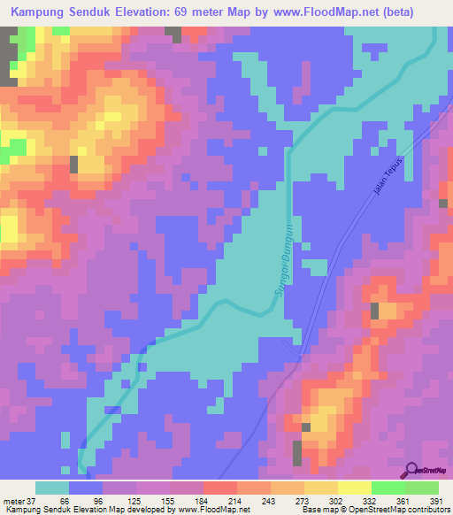 Kampung Senduk,Malaysia Elevation Map