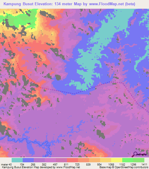 Kampung Busut,Malaysia Elevation Map