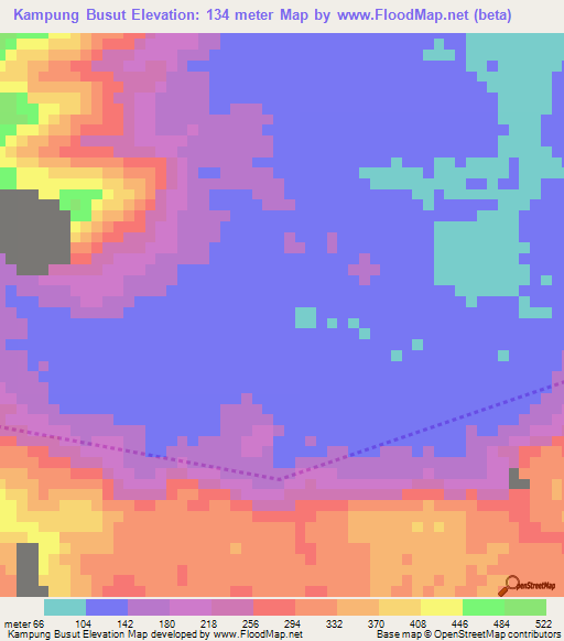 Kampung Busut,Malaysia Elevation Map