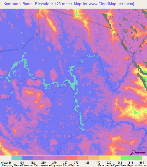 Kampung Bantal,Malaysia Elevation Map