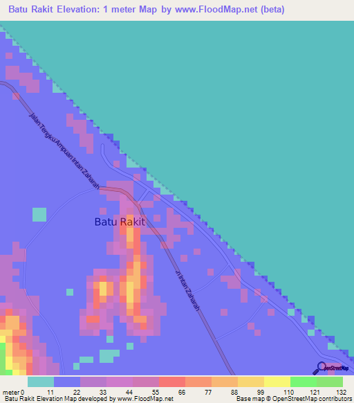 Batu Rakit,Malaysia Elevation Map