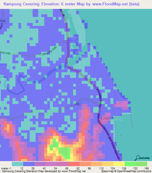 Kampung Cenering,Malaysia Elevation Map