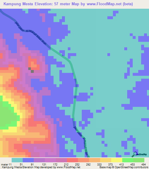 Kampung Mesta,Malaysia Elevation Map