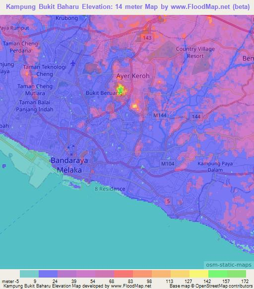 Kampung Bukit Baharu,Malaysia Elevation Map