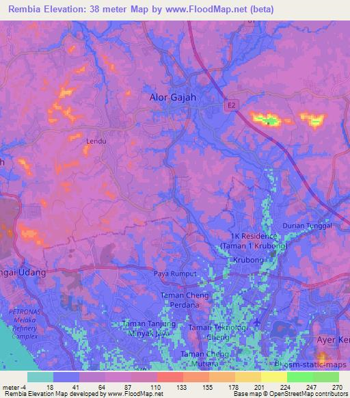 Rembia,Malaysia Elevation Map