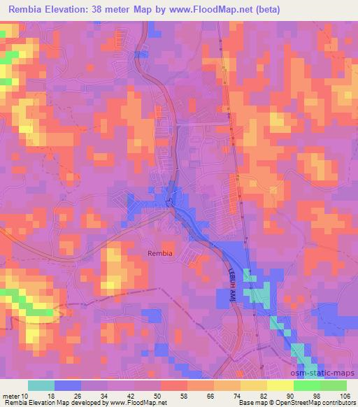 Rembia,Malaysia Elevation Map