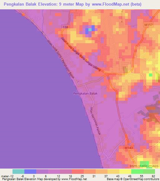 Pengkalan Balak,Malaysia Elevation Map