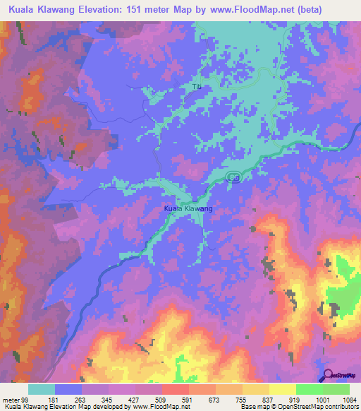 Kuala Klawang,Malaysia Elevation Map